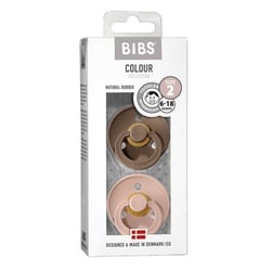 BIBS Schnuller Colour 2er Pack Dark Oak+Blush 6-18m