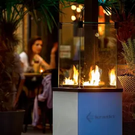 Kratki Terrassenheizer Patio Glas weiß automatische Steuerung 8,2kW