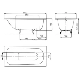 Kaldewei Advantage Saniform Plus Rechteckbadewanne 70 x 140 cm (111500010001)