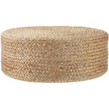 Tectake Handgefertigter Beige, rund, 58x22x58 cm, Wohnzimmer, Hocker, Poufs