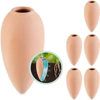Relaxdays Tonkegel Bewässerung, 6er Set, 170 ml, Gießhilfe Zimmerpflanzen