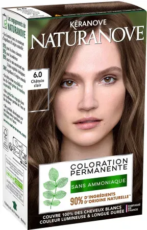 Kéranove Naturanove Permanente Haarfarbe Ohne Ammoniak 6.0 Hellbraun 1 Kit