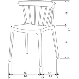 Woood Gartenstuhl 52 x 52 x 75 cm taupe 2 St.