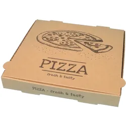 100 Pizzakartons Pizzaboxen 32x32x4cm braun fresh & tasty Doppelkraft Qualität