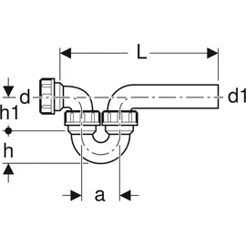 Geberit Rohrbogengeruchsverschluss 152040161 DN 50/50, Einlauf/Abgang horizontal, PE-HD, schwarz