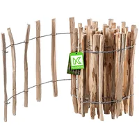 Kadax Zaun aus Hasel, Staketenzaun aus Haselnuss, Gartenzaun, 7-9cm,