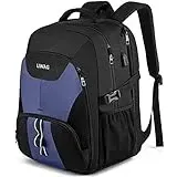 LIWAG Extra Groß Rucksack Herren 50L Wasserdicht 17 Zoll Laptoptasche Arbeit Laptop Rucksack mit USB Ladeanschluss Anti Diebstahl Business Reisen Schulrucksack für Männer Frauen Jungen Teenager Blau