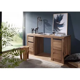 Massivmoebel24 Schreibtisch Montreux Wild-/Zerreiche geölt / Braun
