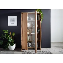 Massivmoebel24 Vitrine Akazie 105 x 45 x 204 cm Beige