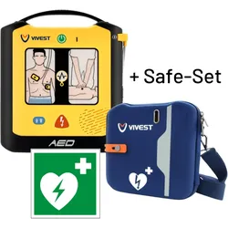 ViVest – PowerBeat X1 Defibrillator + AED-Schutzkoffer  + AED Symbolschild + Safeset