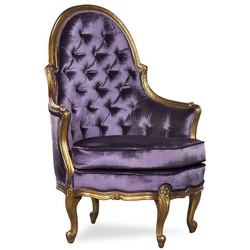Casa Padrino Luxus Barock Sessel Lila / Gold - Prunkvoller Antik Stil Wohnzimmer Sessel - Barock Wohnzimmer Möbel - Edel & Prunkvoll