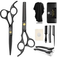 Bozhihong Friseurschere Set, 6.7 Zoll Professionelle Haarschere Set, Scharfe Haarschneideschere mit Friseurumhang, Effilierscheren für Damen Herren Kinder, Haarschne Schere für Familie Friseursalon