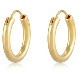 ELLI PREMIUM Paar Creolen Creole Klassik 585 Gelbgold goldfarben