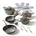 CERAMIC Back to Nature Kochgeschirr-Set 14-tlg Keramik-Beschichtung mit Glasdeckeln