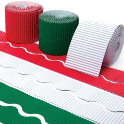 Großpackung Wellpappe Bordüren in Weihnachtsfarben (pro Set 3) Bastelbedarf zu Weihnachten
