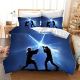 Fgolphd Star Wars Bettwäsche Mit Kissenbezug,Reversible Pattern 100% Mikrofaser, 3D-Digitaldruck Bettbezug Allgemein Für Kinder Und Erwachsene (200 x 200 cm,12)