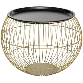 Atmosphera - Set aus 2 Tischen Alya - golden und schwarz - Metall - Gold,