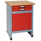 Küpper Werkbank-Beistelltisch  (L x B x H: 60 x 60 x 84 cm, Rot/Silbergrau)