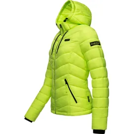 Marikoo Damen, Jacke Steppjacke Winter Übergangsjacke gesteppt Herbst B403 [B403-Kuala-Neon-Grün-Gr.XS] - XS