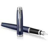 Parker IM Füller | Matte Blue | Füllfederhalter mit feiner Feder und blauer Tinte | Geschenkbox