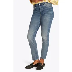 Slim-fit-Jeans »Slim Cigarette High Waist«, mit Logo-Badge, in blauer Waschung, Gr. 25 - Länge 28, Seli, , 87220702-25 Länge 28