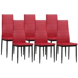 Albatros Esszimmerstühle MILANO 6er Set, Rot - Polsterstuhl mit Kunstleder-Bezug, Modernes Stilvolles Design am Esstisch - Küchenstuhl oder Stuhl