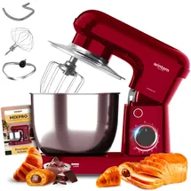 avilia Multifunktions-Knetmaschine 6,5 l Rot