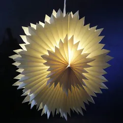 LED Papierstern EISBLUME Weihnachtsstern Faltstern beleuchtet 60cm