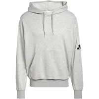 adidas Essentials Loose Fit 3 Bar Logo French Terry Kapuzenpullover Medium Grey Heather / Black S