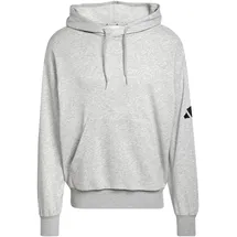adidas Essentials Loose Fit 3 Bar Logo French Terry Kapuzenpullover Medium Grey Heather / Black S