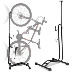 Bettizia Fahrradständer Bodenständer Radständer freistehend für Vorderrad oder Hinterrad schwarz