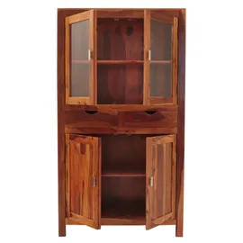 LAKSHMI-indisches-moebelhaus.de Vitrine Amba 100 x 45 x 180 cm Massivholz