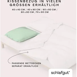 schlafgut Kissenbezug Woven Satin 40 x 40 cm Grün