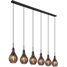 GLOBO Oskus 6-flg. 18 cm schwarz Metall, Glas