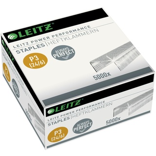 Leitz Power Performance P3 Heftklammern, 24 x 6 mm, 5000 Stück, verzinktes Metall, 54990000