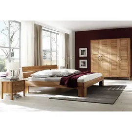 Home Affaire Massivholzbett HOME AFFAIRE "Modesty II, Made in Europe", beige (naturfarben), B:96cm H:93cm L:206cm, Betten, Massivholzbett, aus massiver Kernbuche, in verschiedenen Breiten, mit Metallbeschlägen