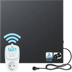 Bringer® Infrarotheizung - 300 (BRIH300) / BRTW: Smart Thermostat und App / Schwarz
