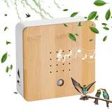 WIYETY Vogelgezwitscher Box Bewegungsmelder, Echtholz unsichtbarer HF Bewegungssensor Vogelgeräusche Licht mit Wandhalterung, Naturgeräuschebox Vogel Gesang, Vogelgeräusche Box - Ohne Batterie