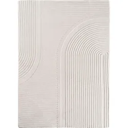 Teppich Kurzflor Boho Design Microfaser Baumwolle Schlafzimmer Creme Rechteckig 200x290 | Kadima Design