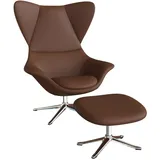 flexlux Ohrensessel »Stilo Relaxsessel, TV-Sessel, OTTOs Choice«, Solitär, Stil-Ikone, drehbar, Fuß Aluminium braun