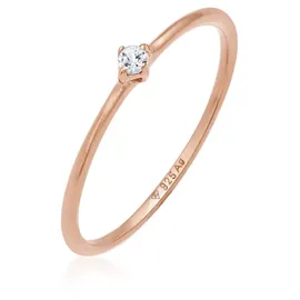 Elli Ring 925 Sterling Silber Verlobungsring in Rosegold | Gr.: 54