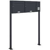 AL Briefkastensysteme Briefkasten Premium (BxH): 99.4 x 150cm, Anzahl Schlitze: 2 stehend - grau