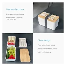 Intirilife Lunch Box Bento Box in Weiß - Gr.: onesize