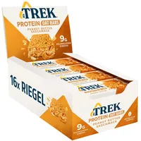 JB's TREK Protein Haferriegel | Peanut Butter | Pflanzliches Protein | Glutenfrei | 16 x 50g Riegel | 800g