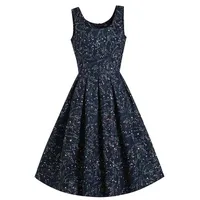 Dolly and Dotty A-Linien-Kleid Amanda Navy Blue Meadow Retro Rockabilly 50er blau XXL