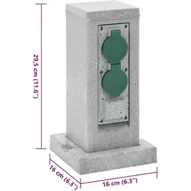 vidaXL Gartensteckdose 4-fach Grau