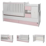 Lorelli Babybett, Jugendbett 3 in 1 Mini Max umbaubar, für 2 Kinder gleichzeitig pink