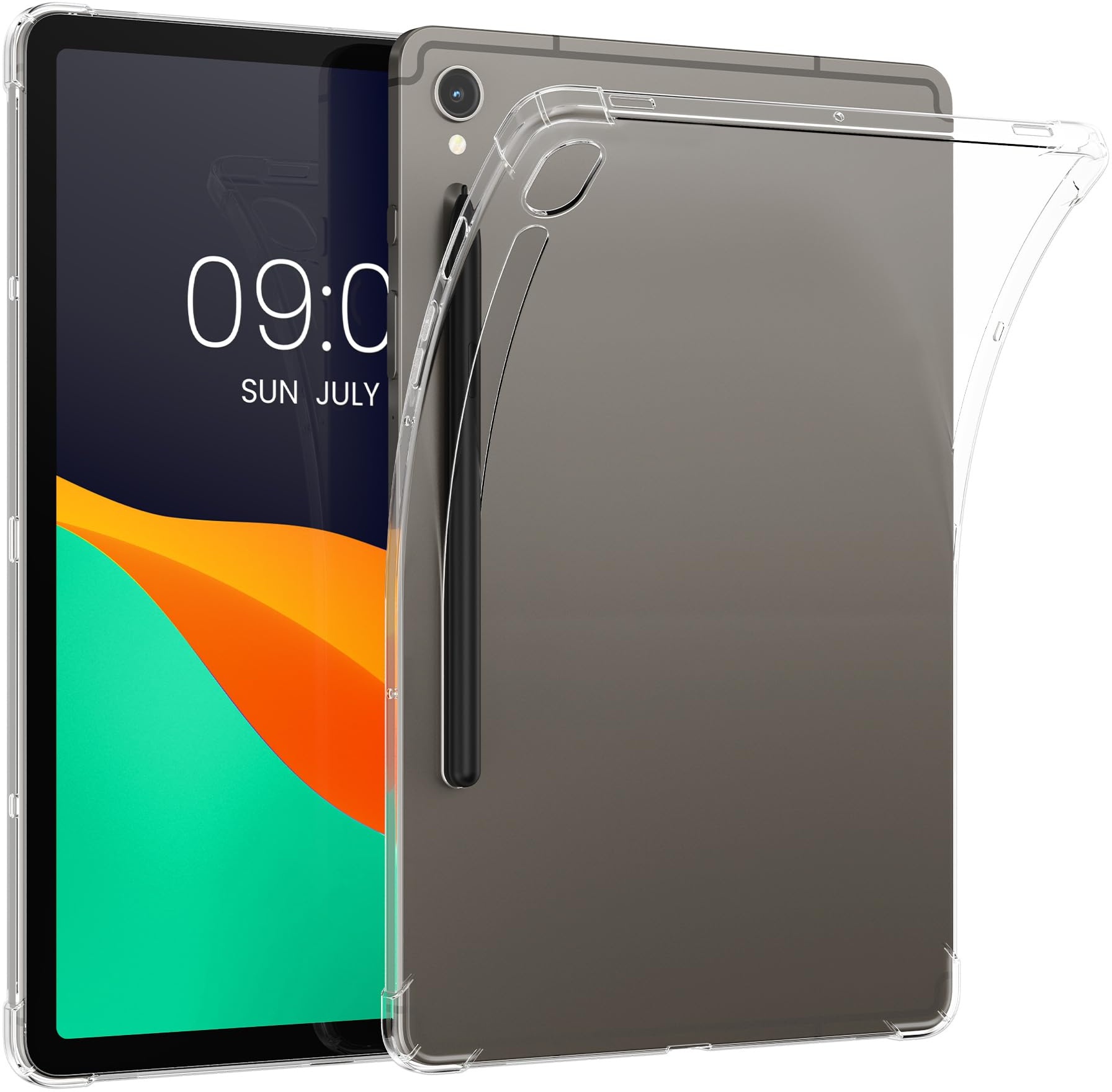 kwmobile Hülle kompatibel mit Samsung Galaxy Tab S9 Hülle - weiches TPU Silikon Case transparent - Tablet Cover Transparent