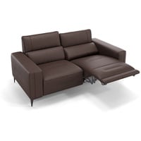 Sofanella 2-Sitzer Leder Teramo, Relaxsofa, Designsofa, Designer Couch, Italienisches Sofa, 2er Sofa braun