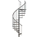 Minka Spindeltreppe Venezia Walnuss Grau Ø 140 cm Geschosshöhe bis 305,5 cm